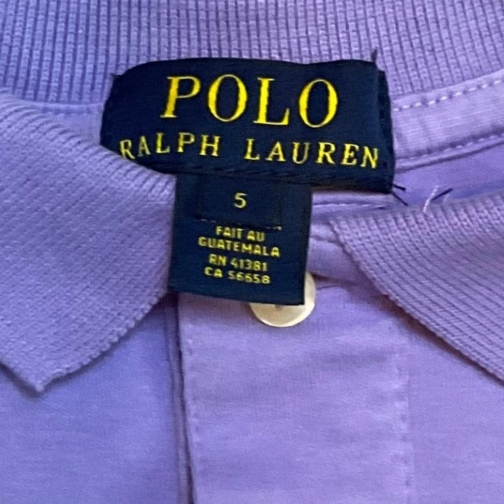 Polo Ralph Lauren Boys 3pc Set Purple Polo Striped Tee Denim Shorts Size 5 - Picture 3 of 3
